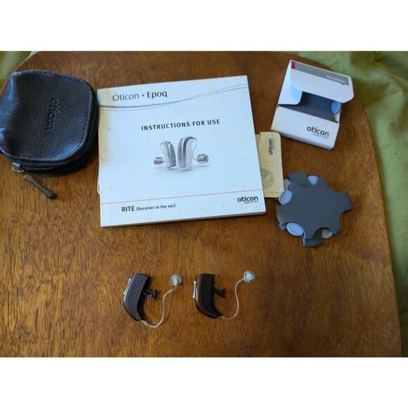 Oticon Epoq Hearing Aids Left & Right, BTE - Not Tested, As Is, Chestnut Brown - Picture 2 of 16